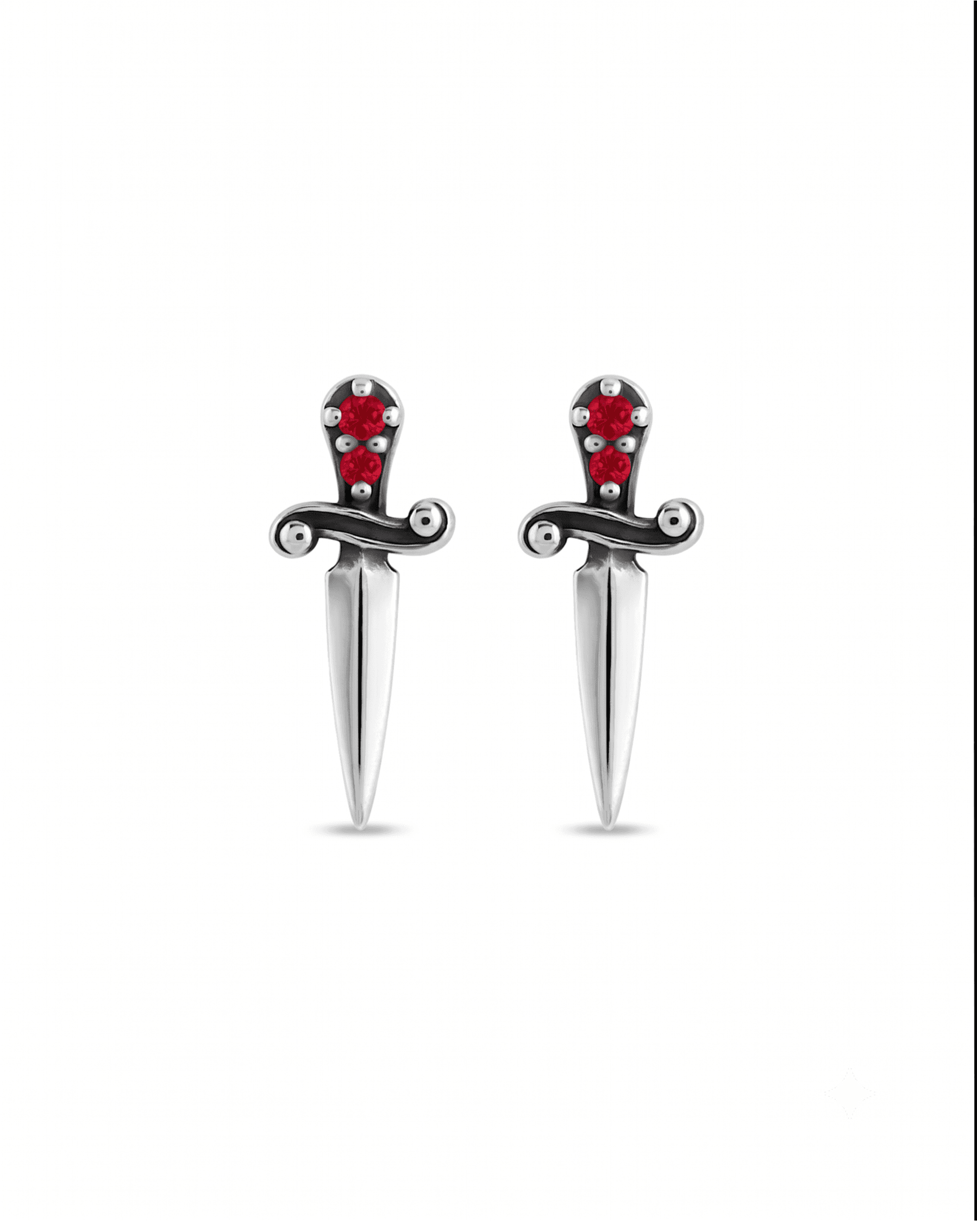 Ruby Dagger Earrings